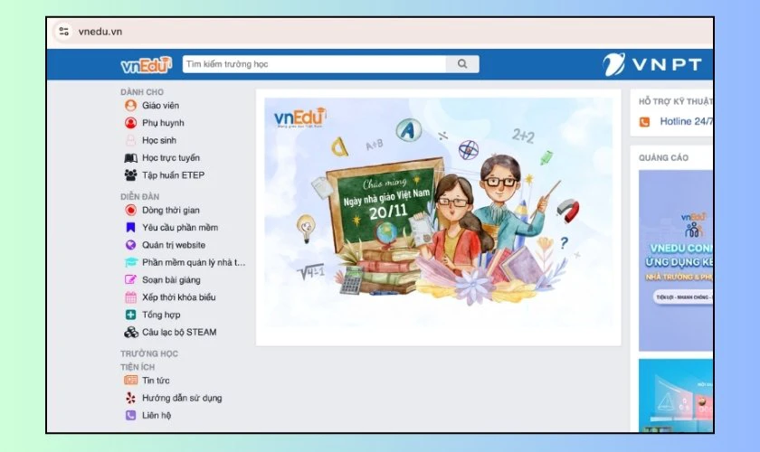 vnEdu.vn đăng nhập học sinh mới nhất