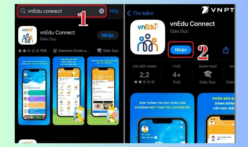 vnEdu.vn đăng nhập học sinh trên điện thoại