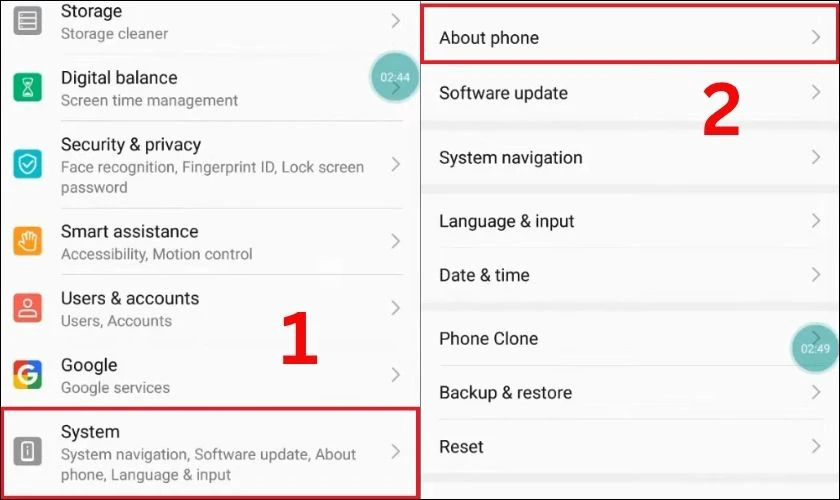 Tắt chế độ nhà phát triển (Developer options)