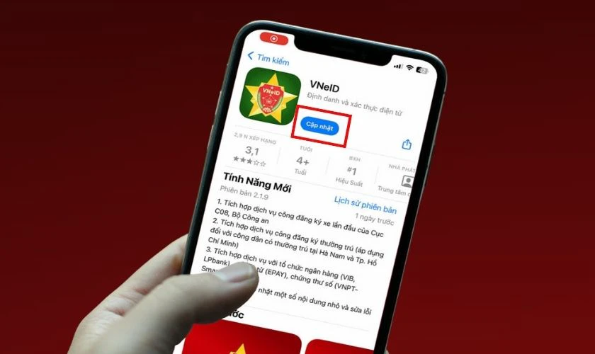 Cập nhật ứng dụng VNeID lên phiên bản mới nhất