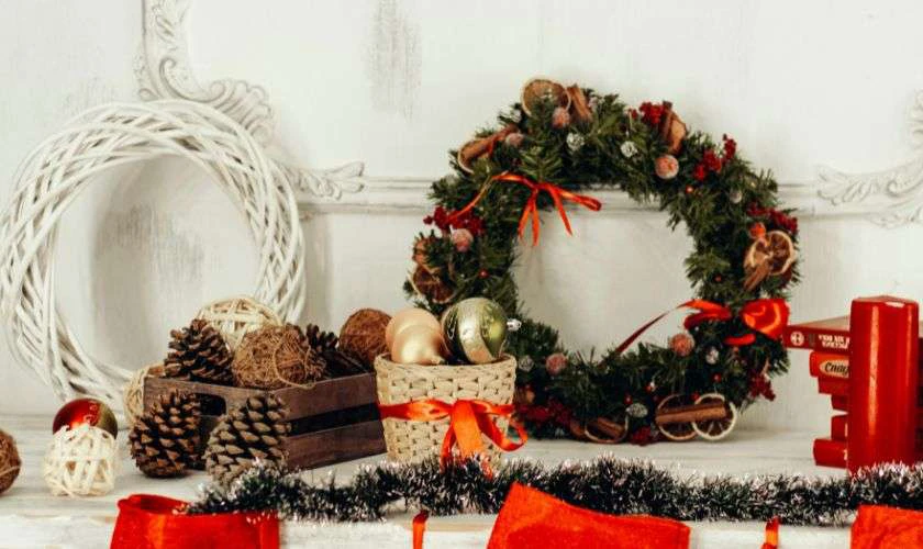 Hnh ảnh vòng nguyệt quế trang trí Noel tham khảo