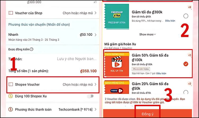 Sử dụng voucher