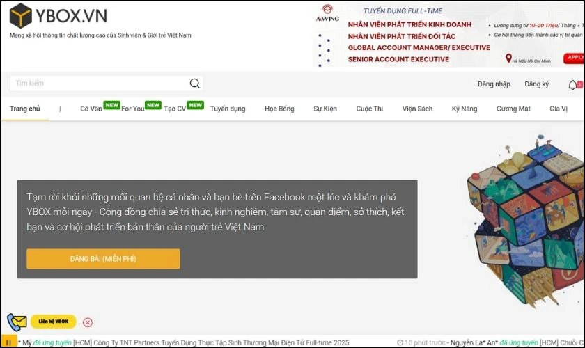 Ybox – Tập trung vào công việc chất lượng và thực tập