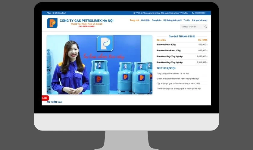 Web xem giá Gas hằng tháng