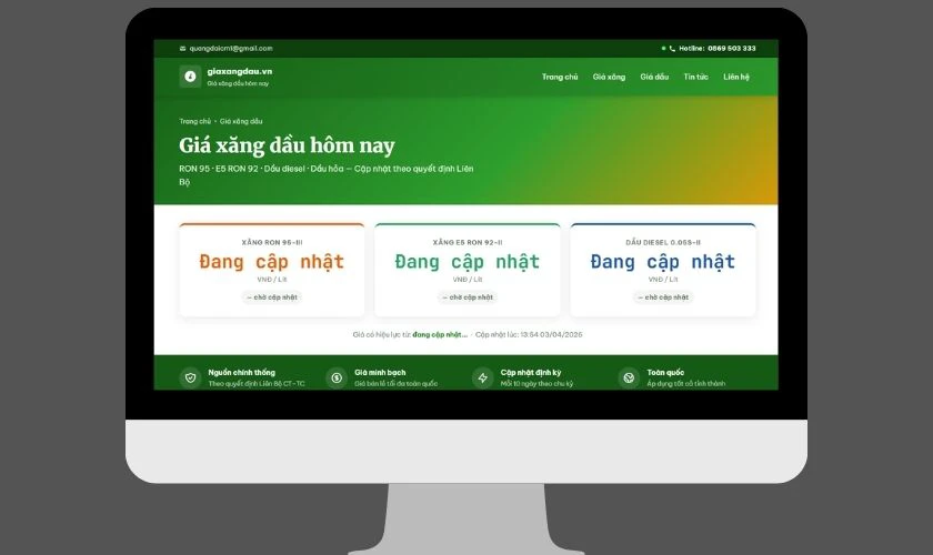 Giaxangdau.vn cập nhật giá xăng dầu & gas thị trường