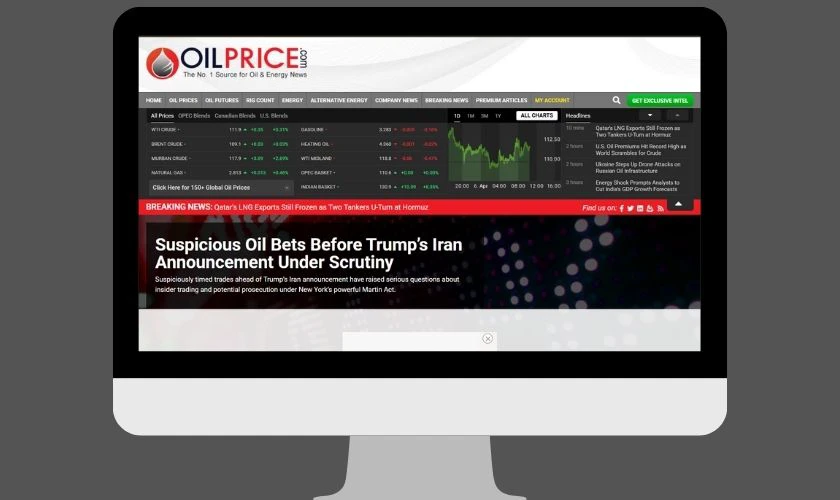 OilPrice là website chuyên cung cấp tin tức và phân tích chuyên sâu