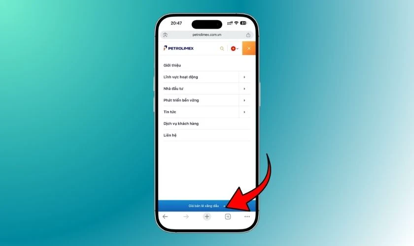 Tìm mục “giá xăng dầu” hoặc “bảng giá”