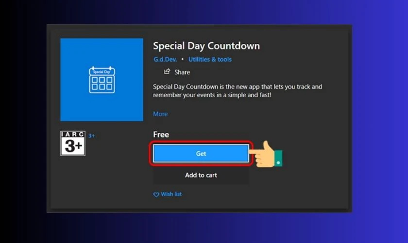 Tìm và tải ứng dụng Special Day Countdown về máy