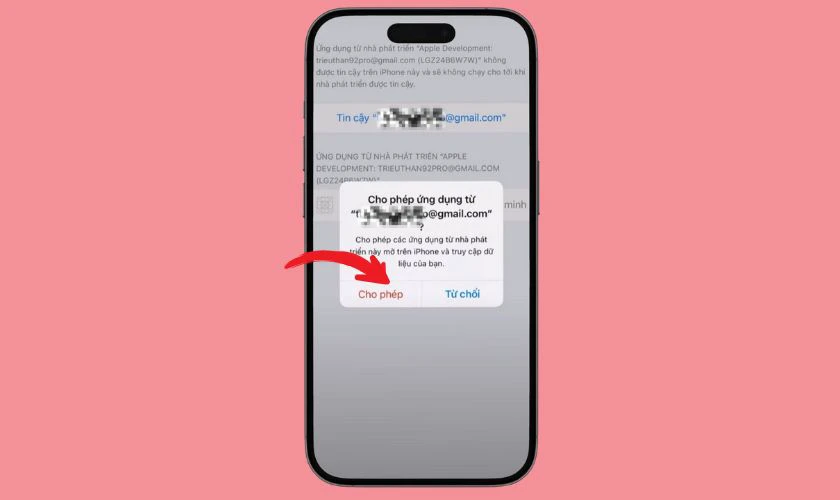 Nhấn vào Tin cậy 2 lần để xác nhận và hoàn tất