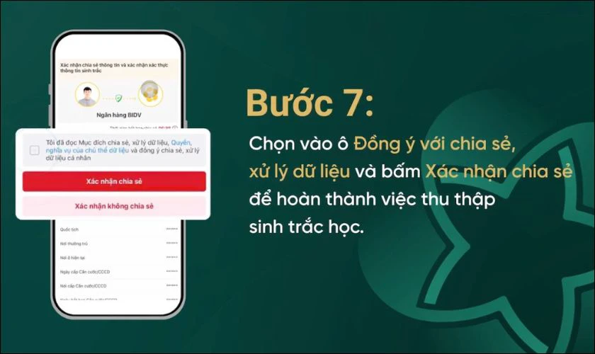 Đồng ý và xác nhận chia sẻ