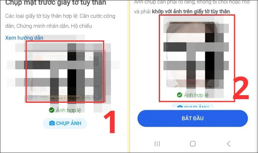 Tiến hành chụp ảnh giấy tờ cá nhân CMND/CCCD