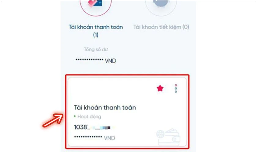 Sau khi đăng nhập thành công, tại giao diện chính chọn mục Tài khoản