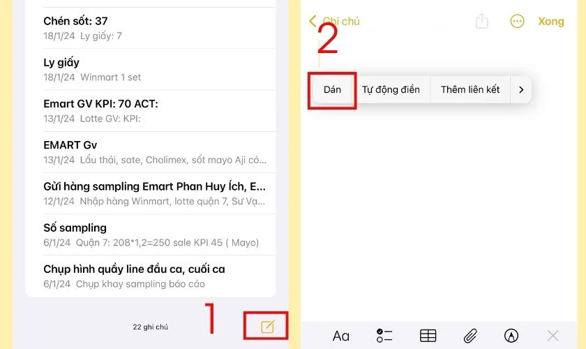 Xem lịch sử tính toán trên iPhone bằng Ghi chú