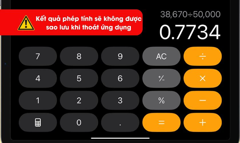 Lưu ý khi xem lịch sử tính toán trên iPhone
