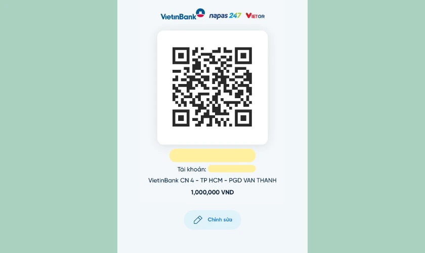 Mã QR cá nhân của bạn sẽ được hiển thị trên màn hình