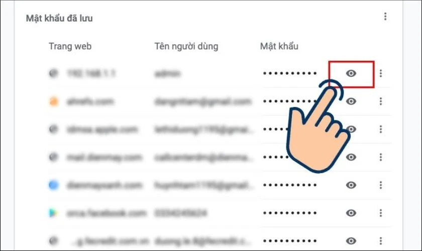 Xem mật khẩu đã lưu trên Cốc Cốc trên máy tính