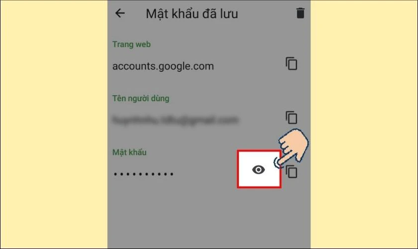 Xem mật khẩu đã lưu trên Cốc Cốc trên điện thoại