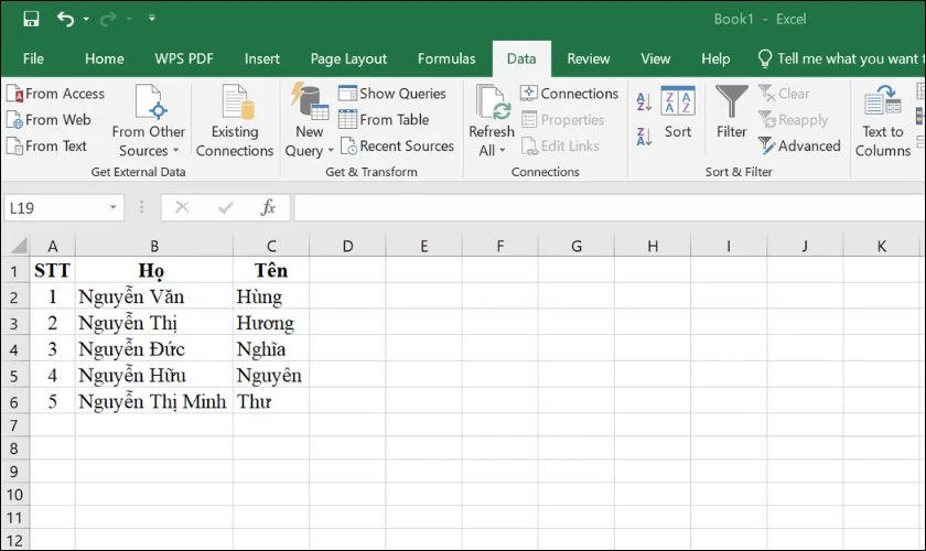 Hướng dẫn cách sắp xếp tên theo bảng chữ cái trong Excel