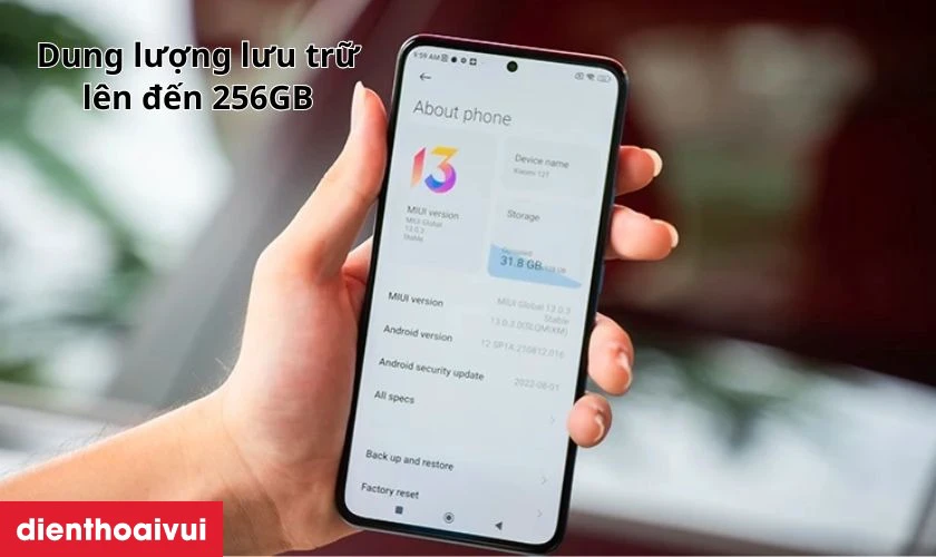 Dung lượng lưu trữ lớn l&ecirc;n đến 256GB