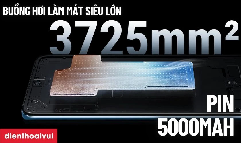Viên pin 5000mAh cho thời lượng đủ cho 1 ngày sử dụng