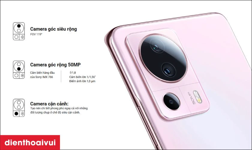 Camera 50MP, cảm biến độ sâu hỗ trợ chụp ảnh xóa phông đẹp