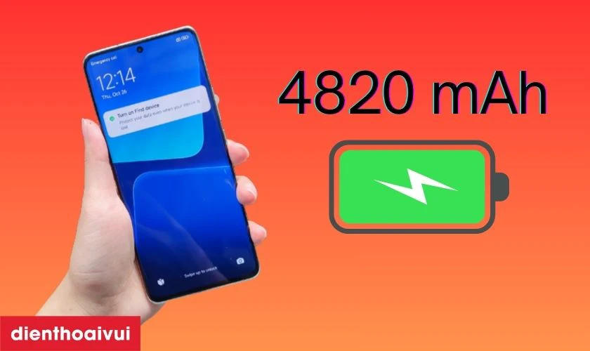 Dung lượng pin 4820 mAh, sạc nhanh 120W