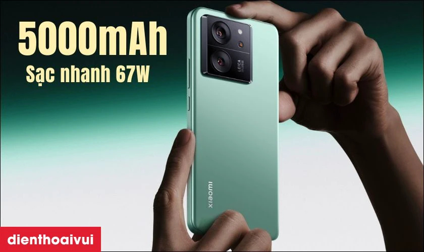 Pin 5000mAh, sạc nhanh 67W chỉ trong 40 phút