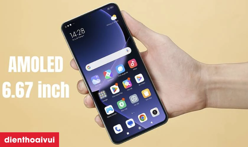 Màn hình AMOLED 6.67 inch sắc nét
