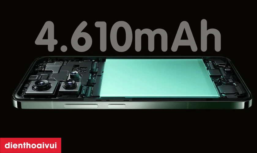 Viên pin 4.610mAh, sạc nhanh 90W đáp ứng nhu cầu sử dụng cả ngày
