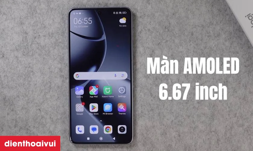 Màn hình AMOLED 6.67 inch sắc nét