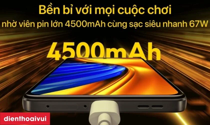 Dung lượng pin lớn c&ugrave;ng sạc nhanh 67W ấn tượng