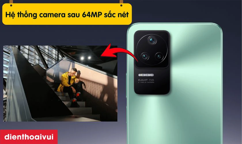 Hệ thống camera sau 64MP với chống rung quang học OIS