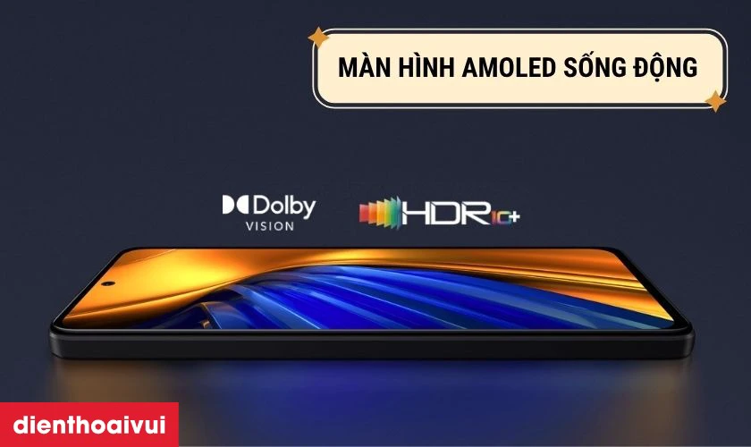 Poco F4 sở hữu m&agrave;n h&igrave;nh AMOLED 6.67 inch với độ ph&acirc;n giải Full HD+
