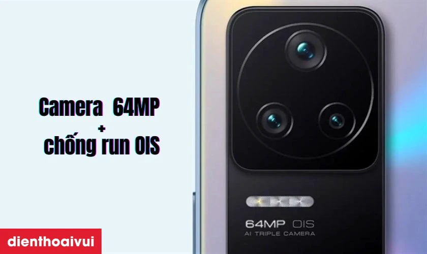 Camera chính 64MP hỗ trợ chống rung quang học OIS