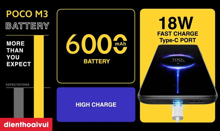 Dung lượng pin khủng 6000 mAh