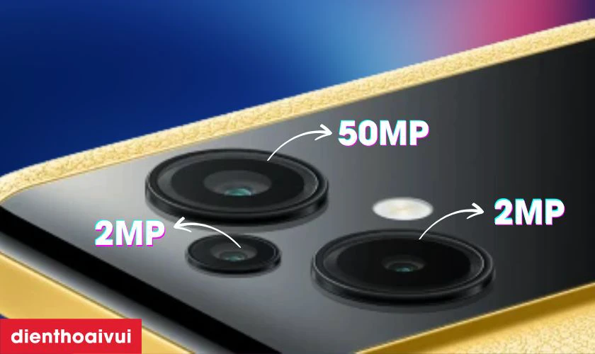 Cụm 3 camera sau cảm biến ch&iacute;nh 50MP
