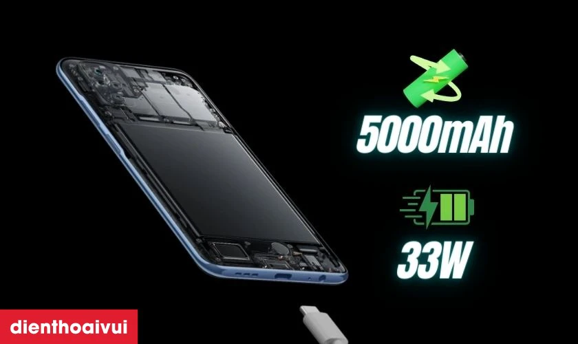 Pin khủng 5000mAh với thời gian sử dụng ấn tượng