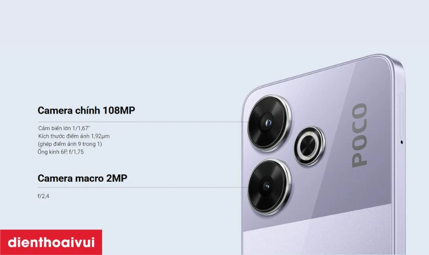 Camera ch&iacute;nh 108MP, hỗ trợ chụp đ&ecirc;m v&agrave; quay video Full HD