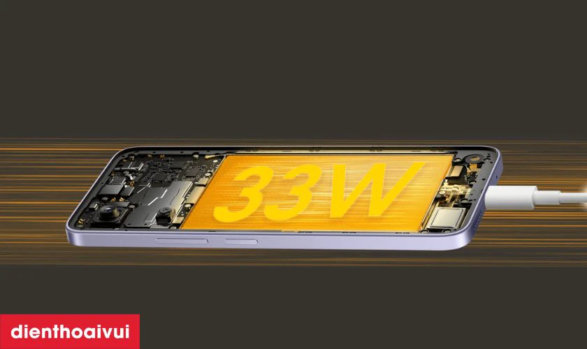 Pin 5030mAh, sạc nhanh 33W qua cổng USB-C