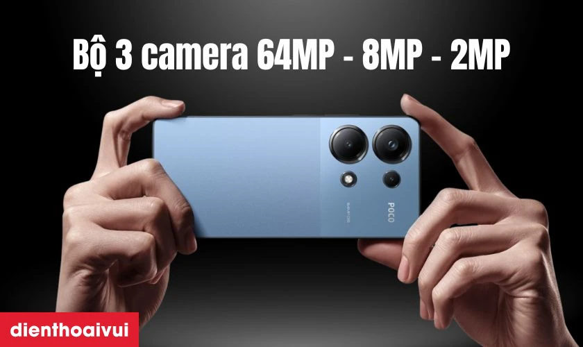 Bộ 3 camera 64MP với chống rung OIS