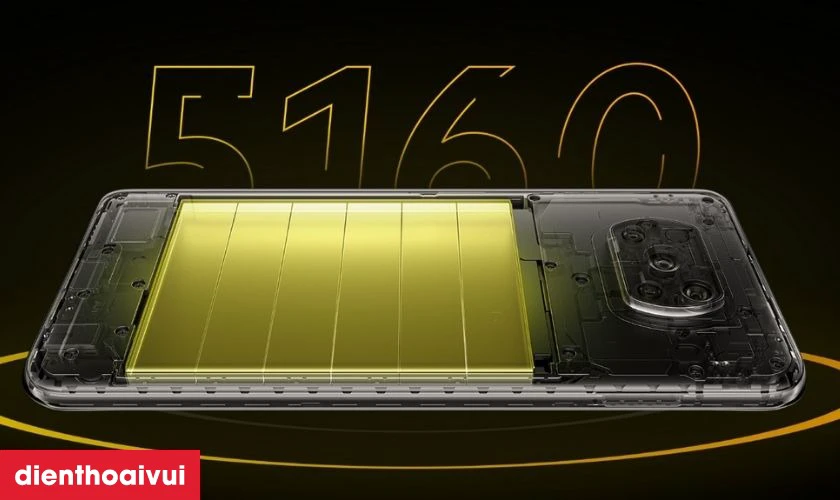 Pin 5160mAh với sạc nhanh 33W