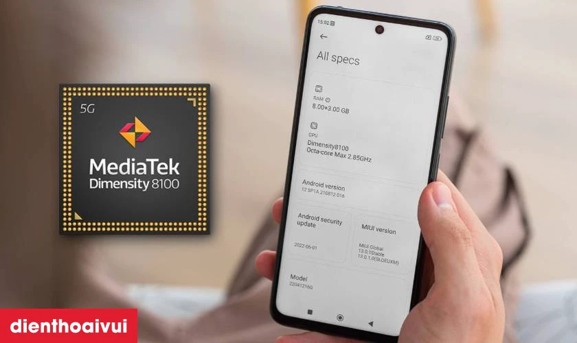 Hiệu năng mạnh mẽ với chip MediaTek Dimensity 8100