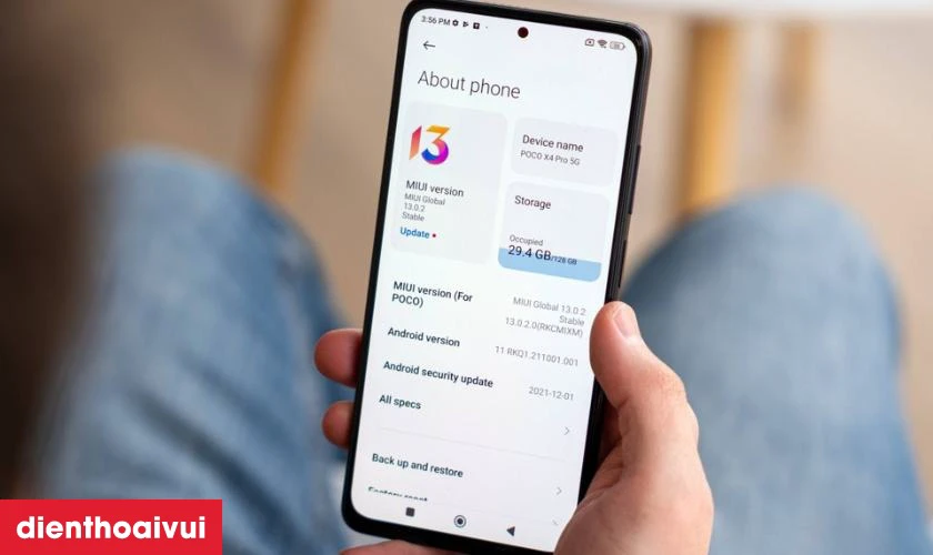 POCO X4 Pro có dung lượng 128GB thoải mái lưu trữ