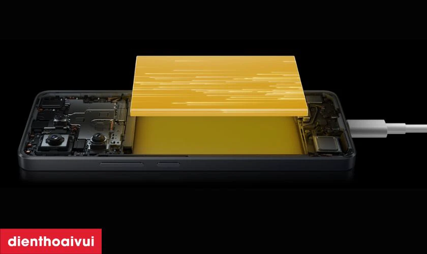 Pin dung lượng 5100mAh, sạc 67W nạp đầy pin nhanh
