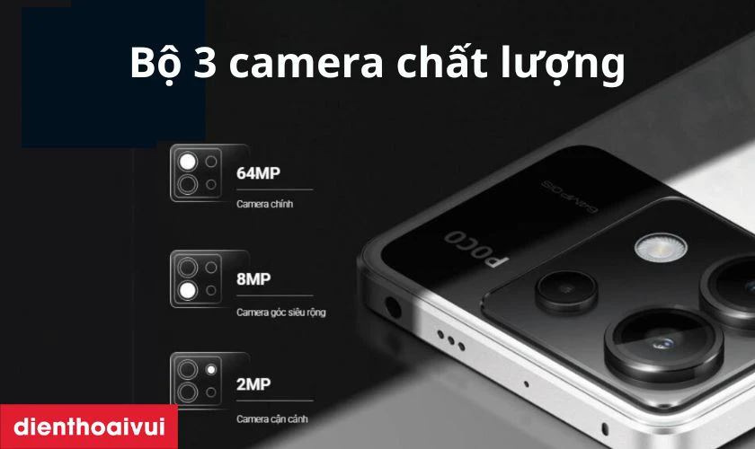 Camera chính 64MP OIS & hệ thống đa ống kính
