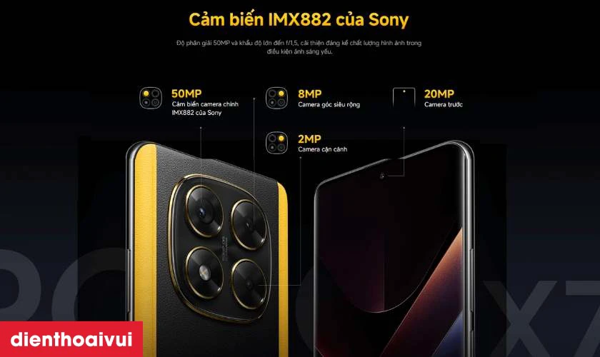 Camera ch&iacute;nh 50MP với OIS