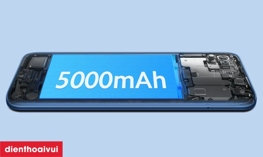 Viên pin dung lượng 5000mAh, hỗ trợ sạc 10W