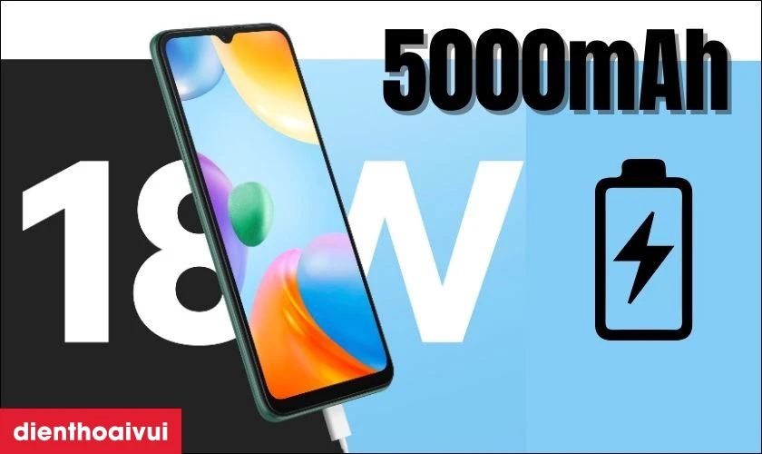 Pin 5000mAh k&egrave;m sạc nhanh 18W