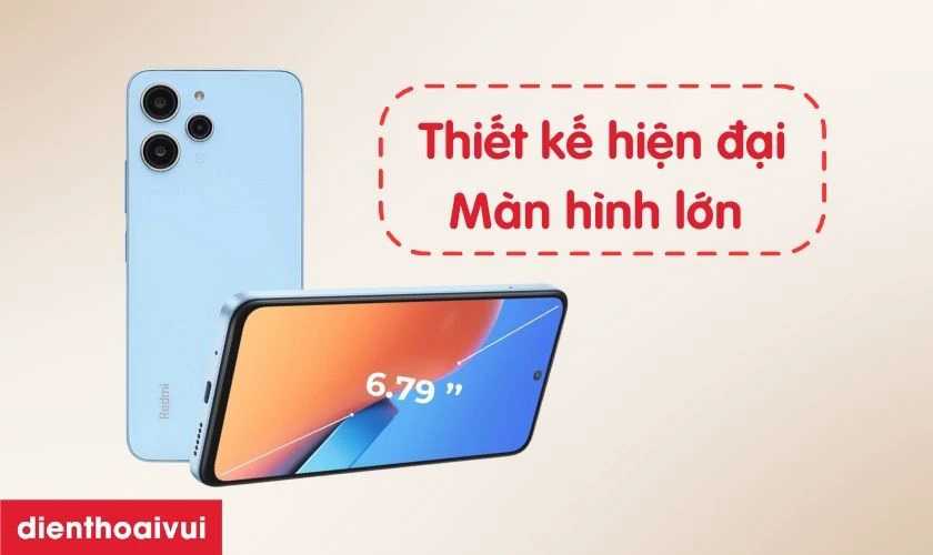 Xiaomi Redmi 12 4GB 128GB cũ trầy xước có thiết kế hiện đại