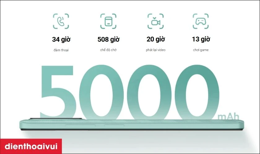Pin 5000mAh v&agrave; sạc 10W